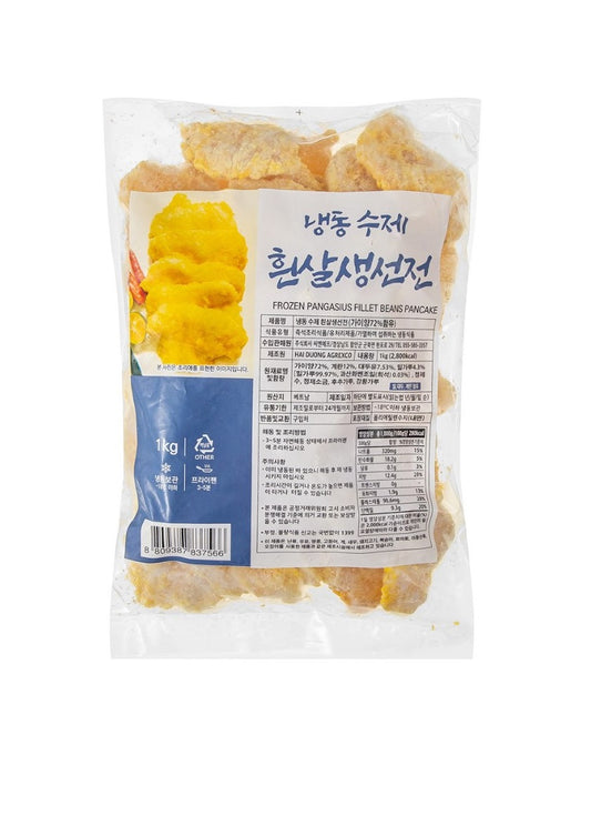 CNF HANDMADE WHITE FISH PANCAKE 1KG 씨엔에프 수제 흰살 생선전 (10/CTN)