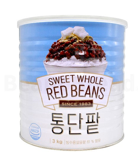 SWEET WHOLE RED BEAN 3kg 대두식품 통단팥 빙수팥 3kg (4/CTN)