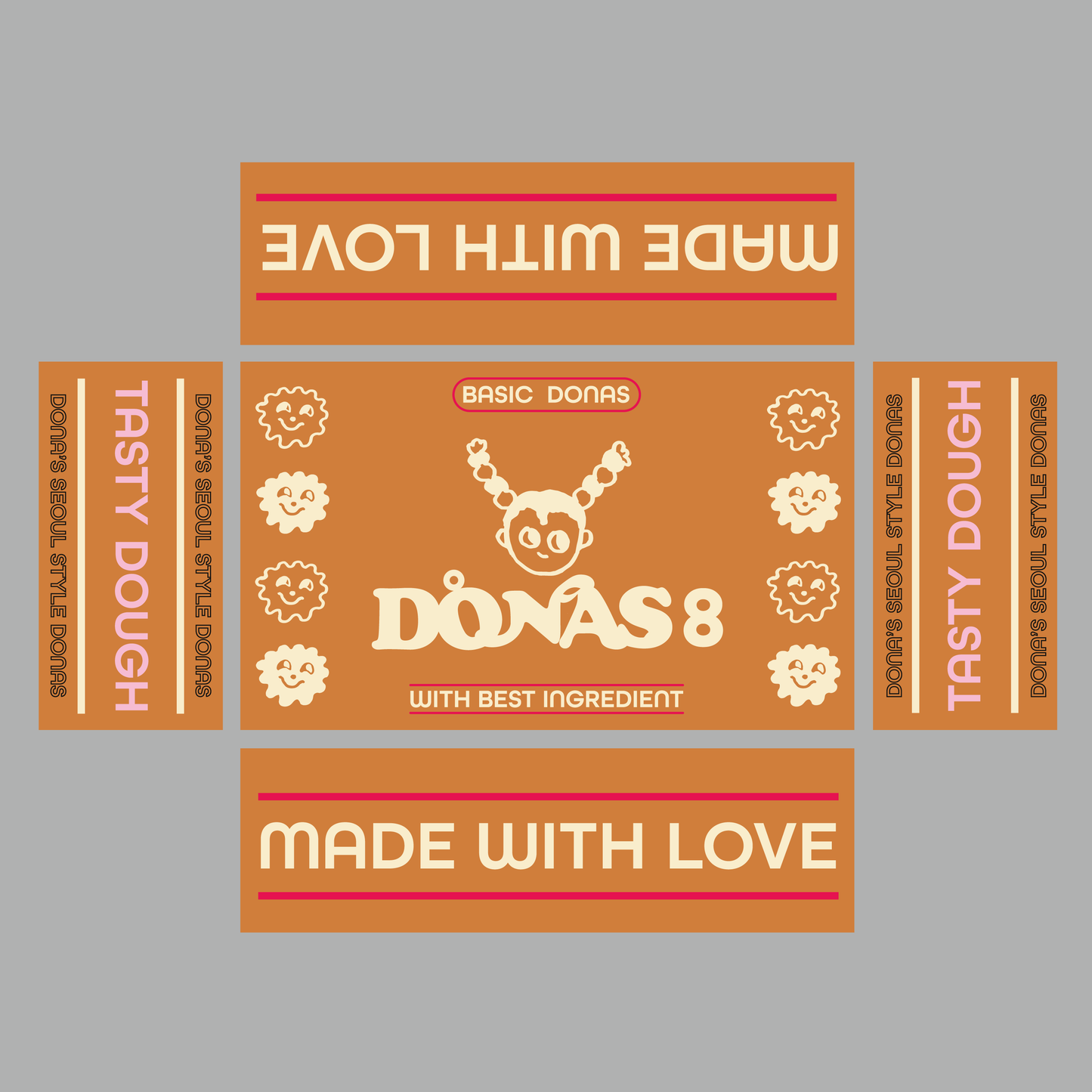 [BOX] DONAS 8 DONUTS BOX 6EA - BROWN 도나스8_도넛 박스 6개입 (175/CTN)