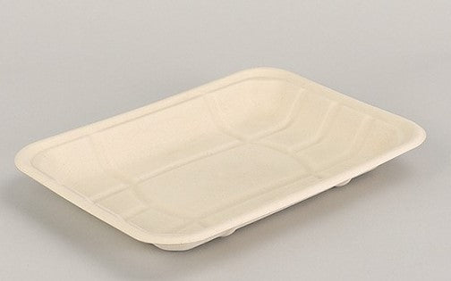 (LAST) [BOX] DISPOSABLE WOOD PULP PLATE 펄프접시트레이 TR-4D (500/CTN)